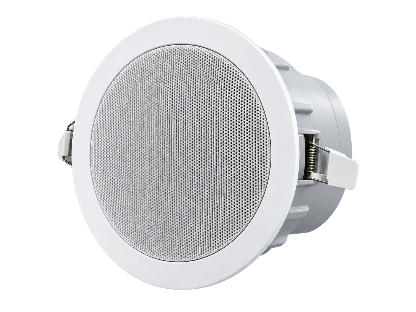 White flush-mount PA ceiling speaker